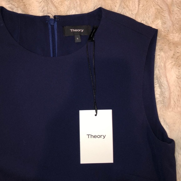 NWT Theory Sea Blue Winslow Crepe Dress - Picture 2 of 8
